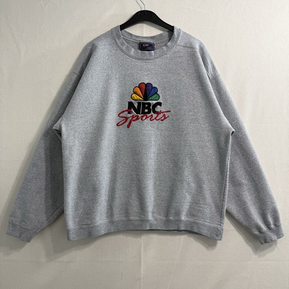 Vintage NBC Sports Experience Store Gray Embroidered Logo Sweatshirt Size Large